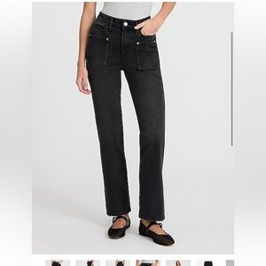 Express Black Straight Leg High-Rise Jeans